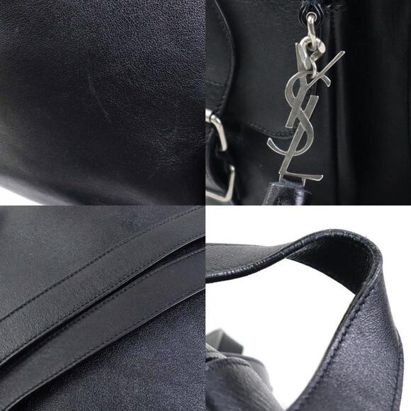 SAINT LAURENT Black Leather Backpack - Picture 4 of 5